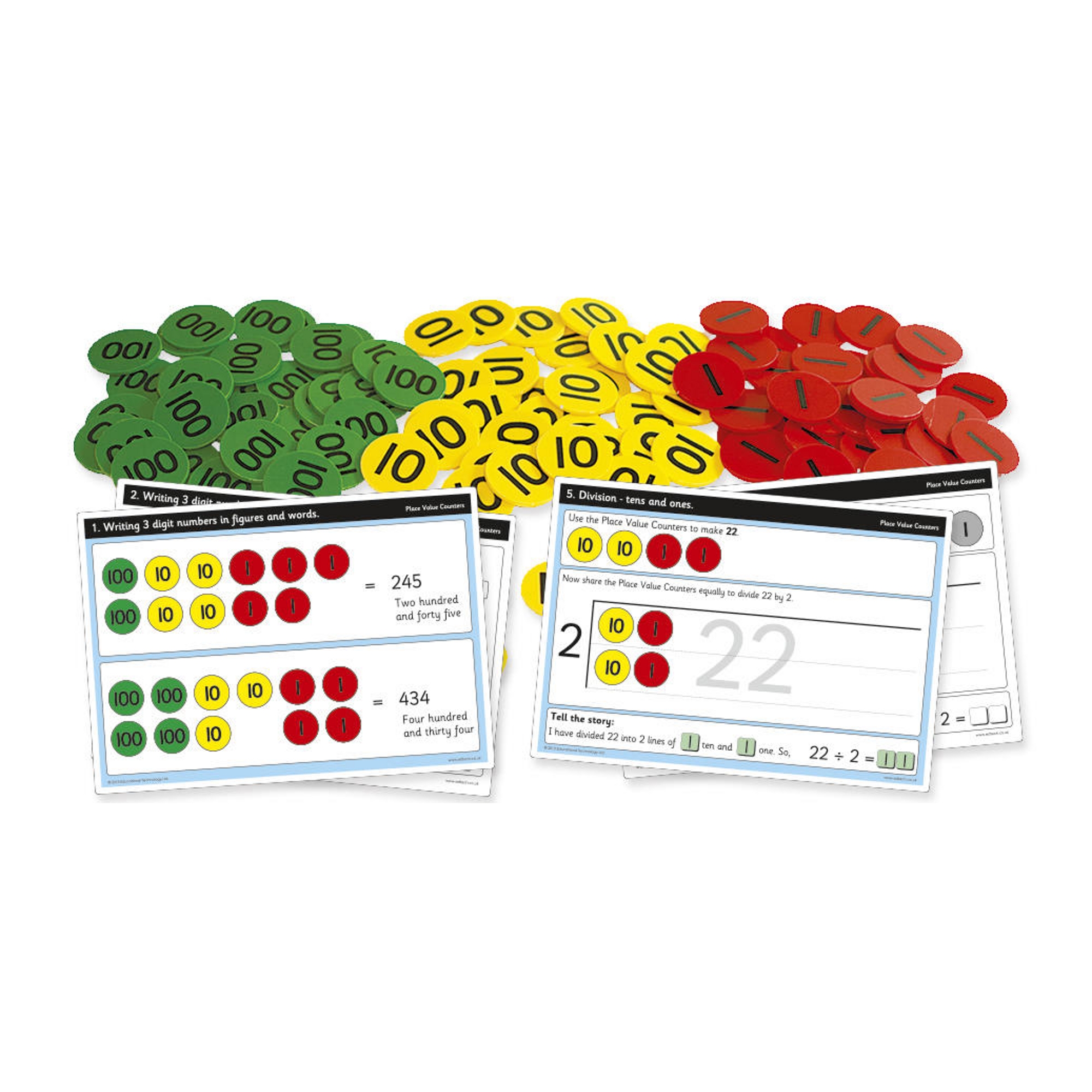 Place Value Counters Hundreds, Tens and Units Pack 300